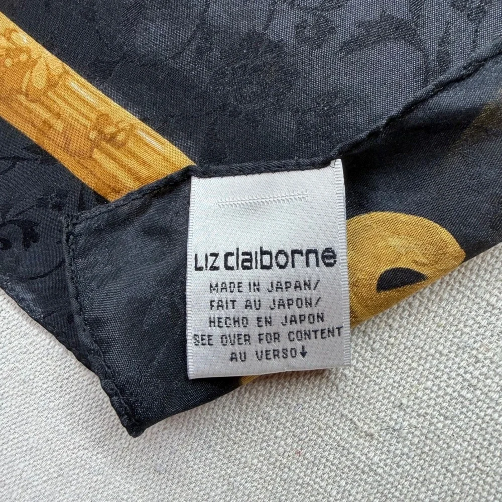 Liz Claiborne 100% Silk Scarf Floral Tea‎ Party Made in Japan 31x31 Old Money